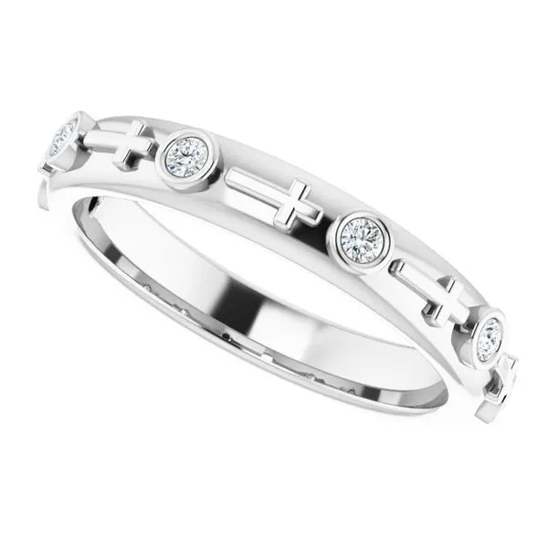 Bezel-Set Cross Ring Image 5 James & Williams Jewelers Berwyn, IL