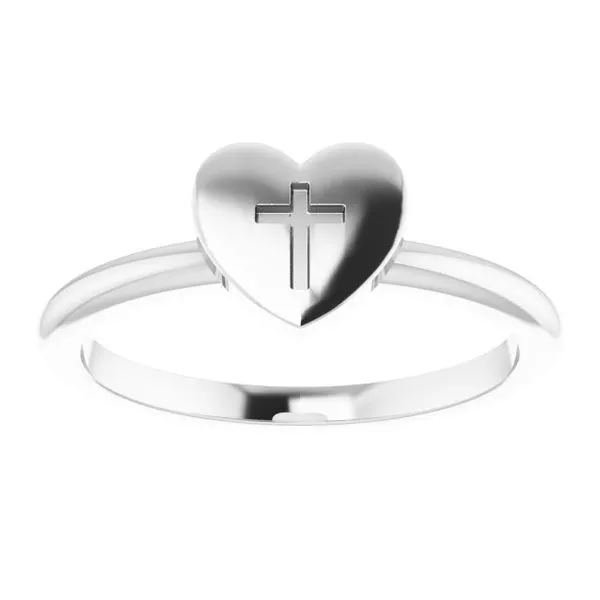 Heart with Cross Ring Image 3 J. Meredith Jewelers Delafield, WI
