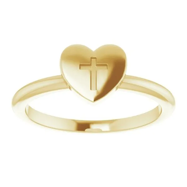 Heart with Cross Ring Image 3 Rasmussen Jewelers Spanish Fork, UT
