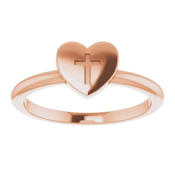 Heart with Cross Ring Image 3 Rasmussen Jewelers Spanish Fork, UT
