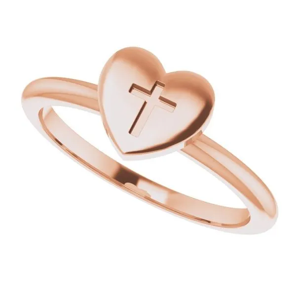 Heart with Cross Ring Image 5 Hopman Jewelers Elkhart, IN