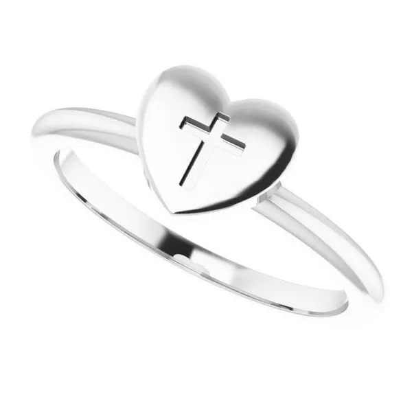 Heart with Cross Ring Image 5 Rasmussen Jewelers Spanish Fork, UT