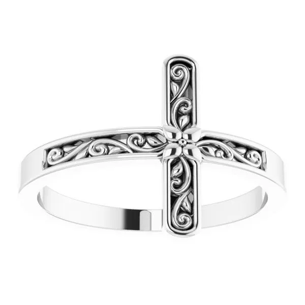 Sideways Cross Ring Image 3 J. Meredith Jewelers Delafield, WI
