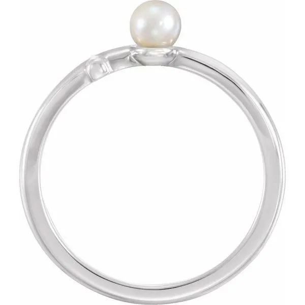 Pearl Sideways Cross Ring Image 2 M. J. Thomas Jewelers, Ltd. Stratford, CT