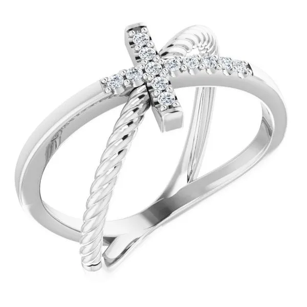 Accented Cross Rope Ring Jewelry Design Studio Jensen Beach, FL