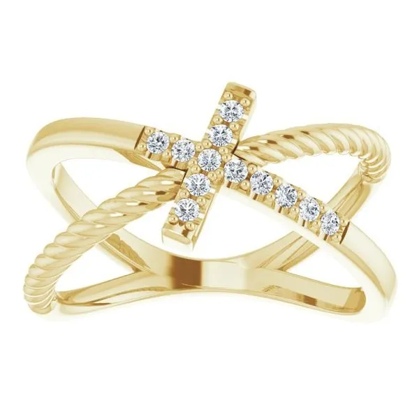 Accented Cross Rope Ring Image 3 Jewelry Design Studio Jensen Beach, FL