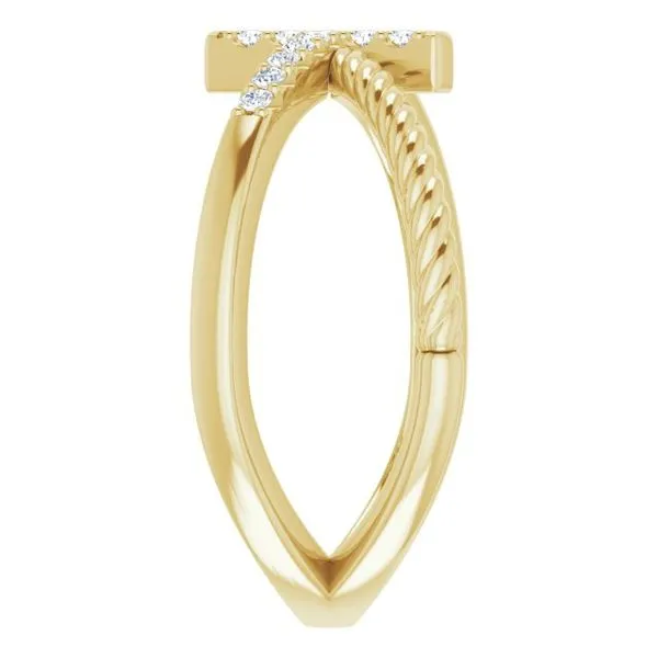Accented Cross Rope Ring Image 4 Hopman Jewelers Elkhart, IN