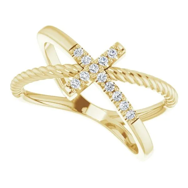 Accented Cross Rope Ring Image 5 Hopman Jewelers Elkhart, IN