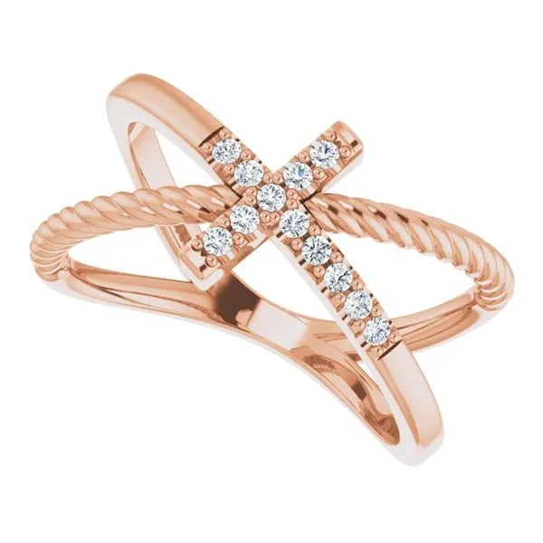 Accented Cross Rope Ring Image 5 Jewelry Design Studio Jensen Beach, FL