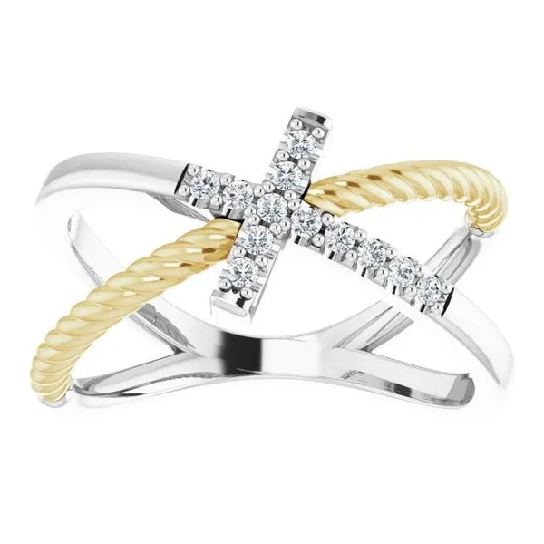 Accented Cross Rope Ring Image 3 Jewelry Design Studio Jensen Beach, FL