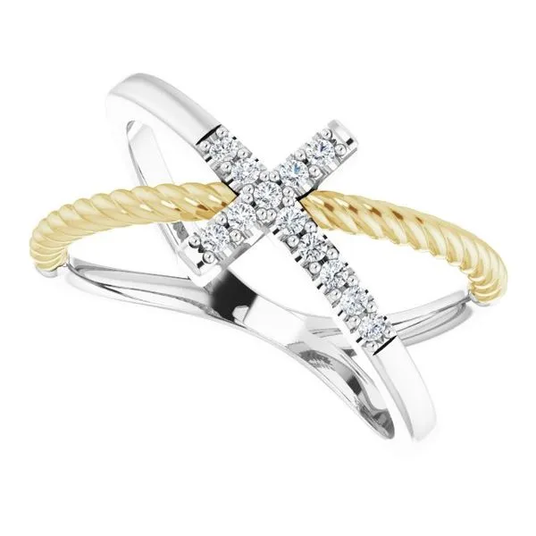 Accented Cross Rope Ring Image 5 James & Williams Jewelers Berwyn, IL