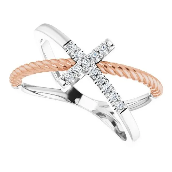 Accented Cross Rope Ring Image 5 Hopman Jewelers Elkhart, IN