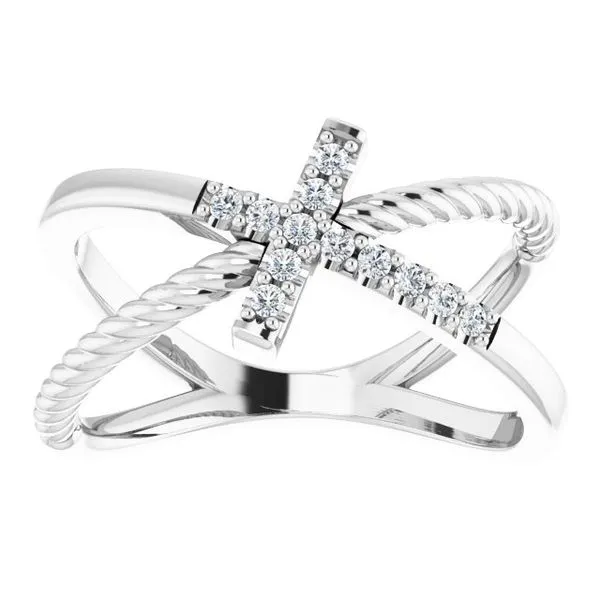 Accented Cross Rope Ring Image 3 Jewelry Design Studio Jensen Beach, FL