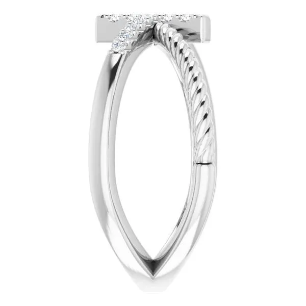 Accented Cross Rope Ring Image 4 Hopman Jewelers Elkhart, IN