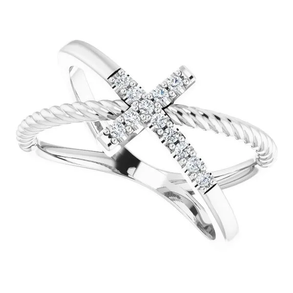 Accented Cross Rope Ring Image 5 Jewelry Design Studio Jensen Beach, FL