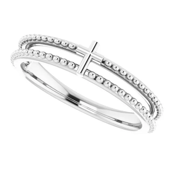 Milgrain Stackable Cross Ring Image 5 Hopman Jewelers Elkhart, IN
