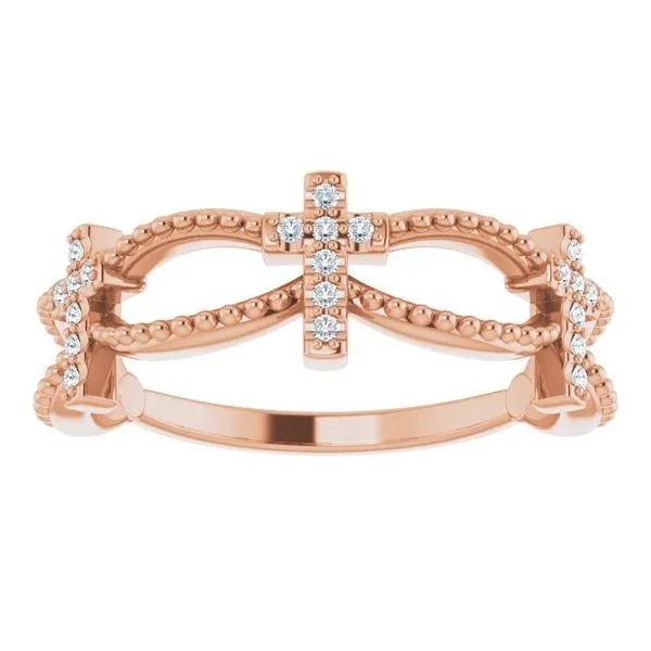 Accented Stackable Cross Ring Image 3 Rasmussen Jewelers Spanish Fork, UT