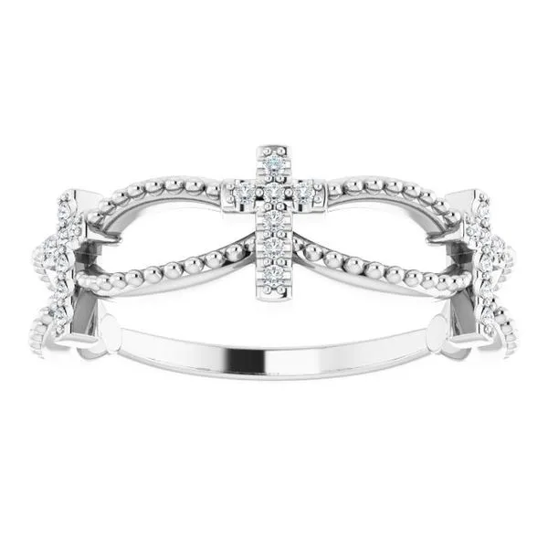 Accented Stackable Cross Ring Image 3 Milan's Jewelry Inc Sarasota, FL