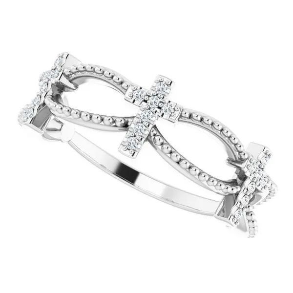 Accented Stackable Cross Ring Image 5 Jewelry Design Studio Jensen Beach, FL