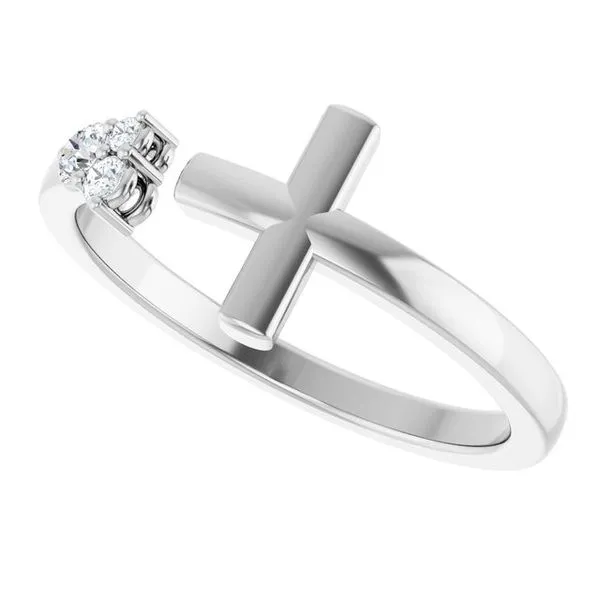 Accented Negative Space Cross Ring Image 5 Milan's Jewelry Inc Sarasota, FL