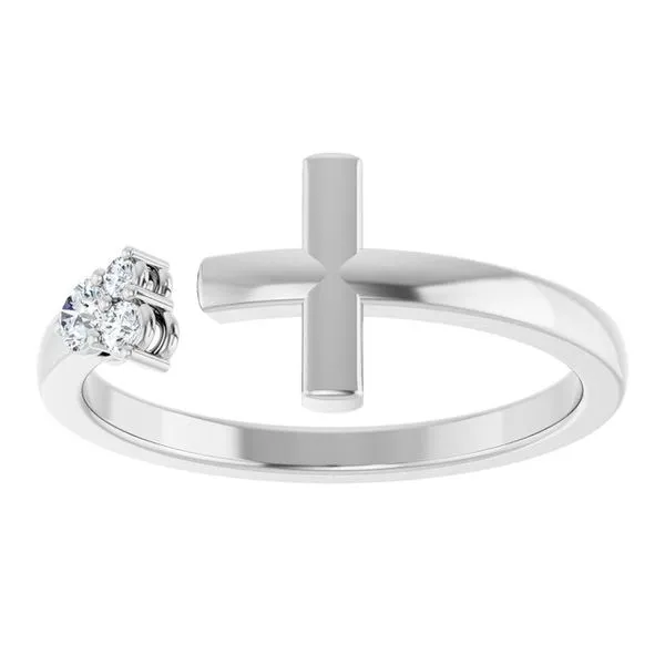 Accented Negative Space Cross Ring Image 3 Milan's Jewelry Inc Sarasota, FL