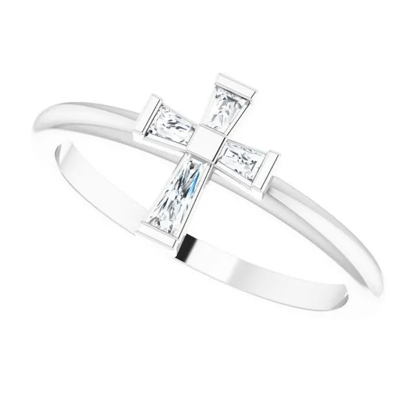Accented Stackable Cross Ring Image 5 Hopman Jewelers Elkhart, IN