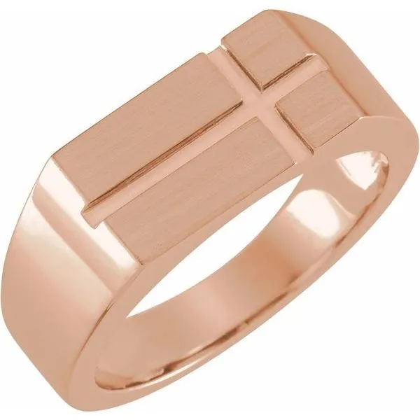 Rectangle Cross Signet Ring Image 3 Hopman Jewelers Elkhart, IN