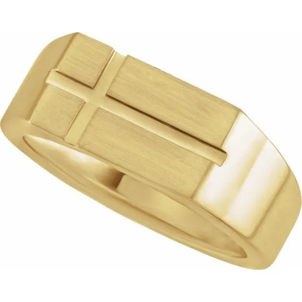 Rectangle Cross Signet Ring Image 3 Jewelry Design Studio Jensen Beach, FL