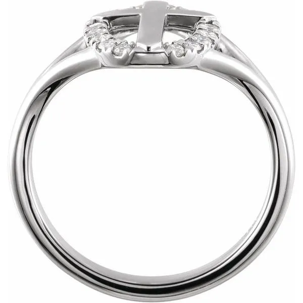 Halo-Style Cross Ring Image 2 D'Errico Jewelry Scarsdale, NY