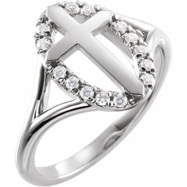 Halo-Style Cross Ring Jewelry Design Studio Jensen Beach, FL