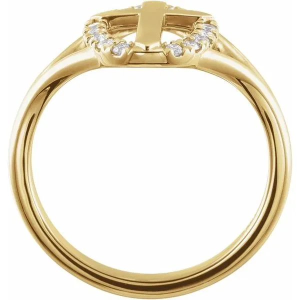 Halo-Style Cross Ring Image 2 Diny's Jewelers Middleton, WI