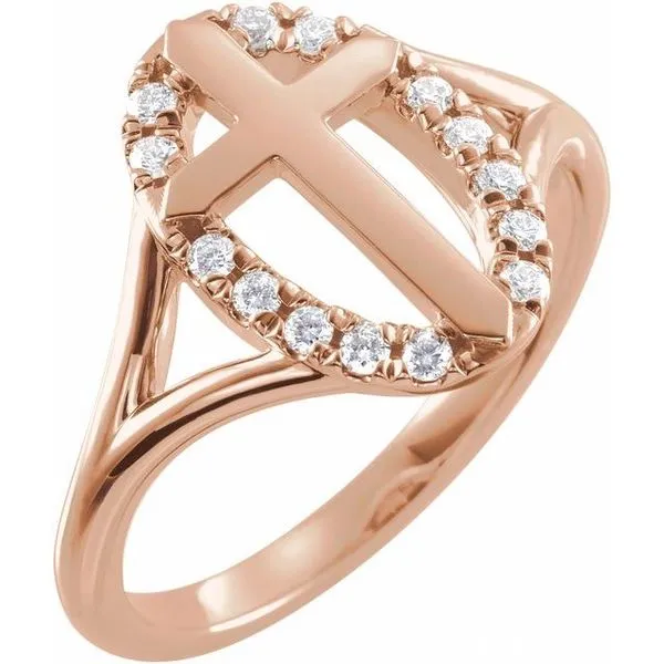 Halo-Style Cross Ring Milan's Jewelry Inc Sarasota, FL