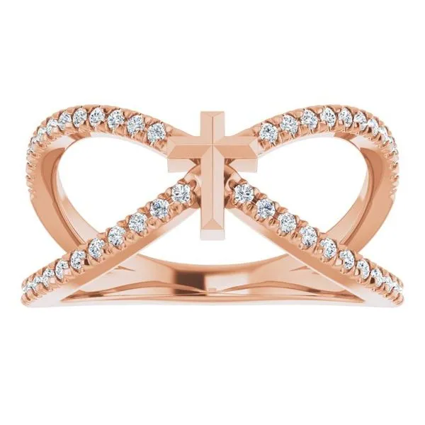 French-Set Cross Ring Image 3 J. Meredith Jewelers Delafield, WI