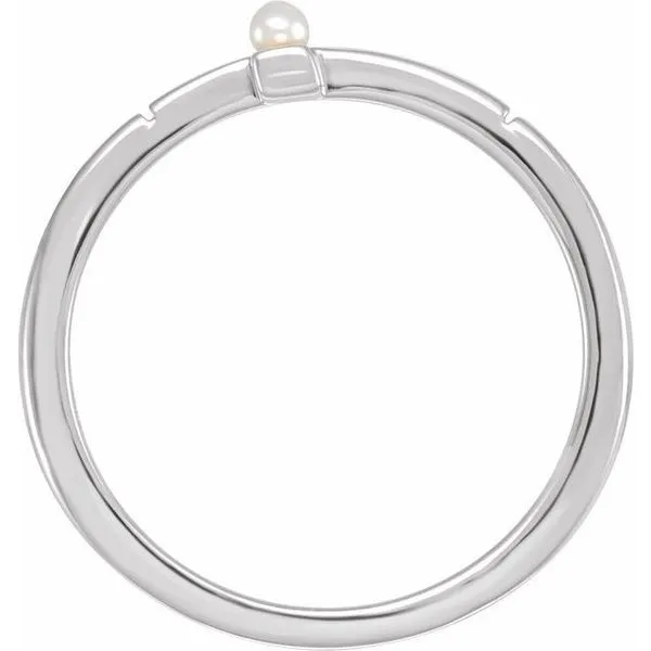 Pearl Sideways Cross Ring Image 2 Hopman Jewelers Elkhart, IN