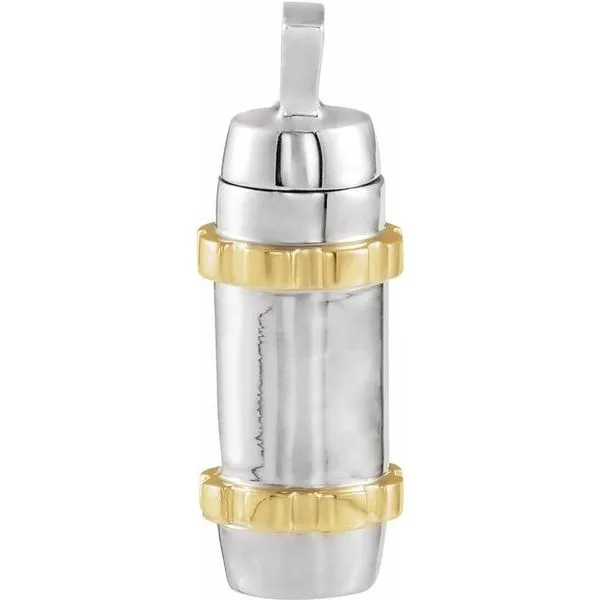 Cylinder Ash Holder Pendant Image 2 Leslie E. Sandler Fine Jewelry and Gemstones rockville , MD