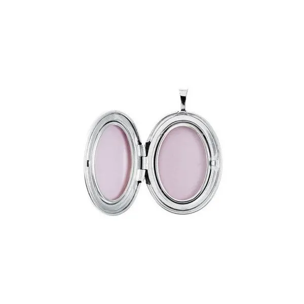 Oval Locket with Cross Image 2 Hopman Jewelers Elkhart, IN