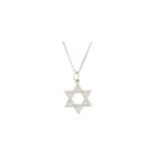Accented Star of David Necklace Jewelry Design Studio Jensen Beach, FL