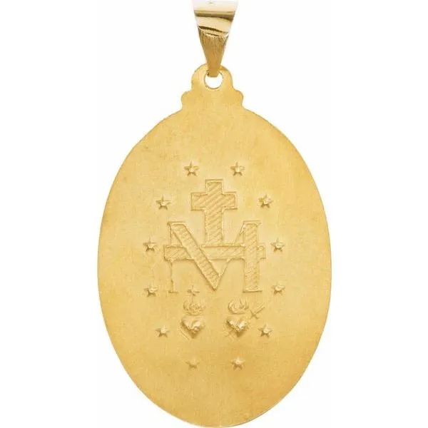 Hollow Miraculous Medal Image 2 Michael's Jewelry North Wilkesboro, NC