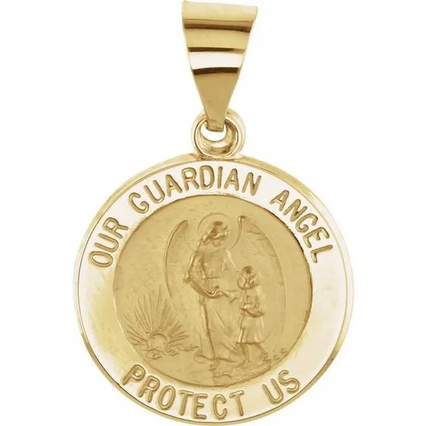 Hollow Guardian Angel Medal Leslie E. Sandler Fine Jewelry and Gemstones rockville , MD