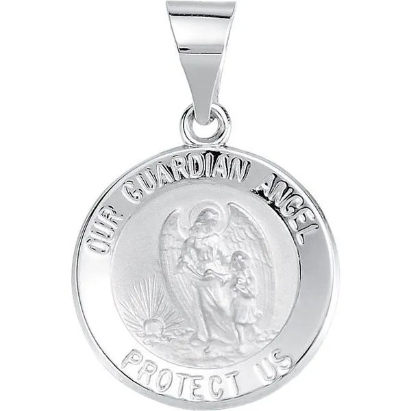 Hollow Guardian Angel Medal Leslie E. Sandler Fine Jewelry and Gemstones rockville , MD