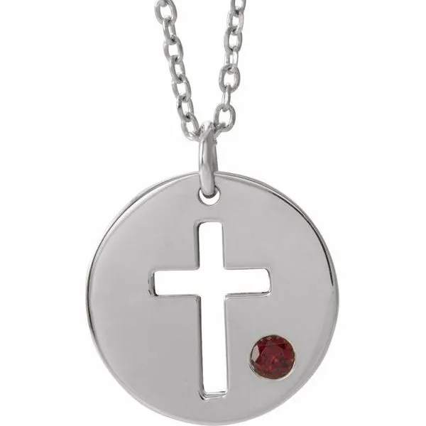 Pierced Cross Disc Necklace Leslie E. Sandler Fine Jewelry and Gemstones rockville , MD