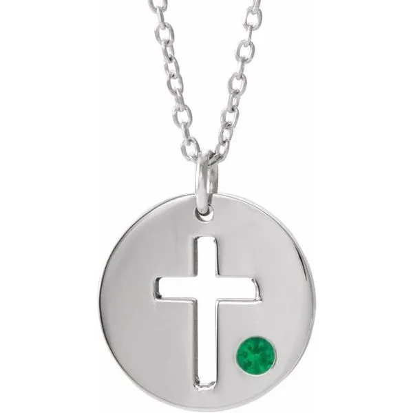 Pierced Cross Disc Necklace J. Meredith Jewelers Delafield, WI