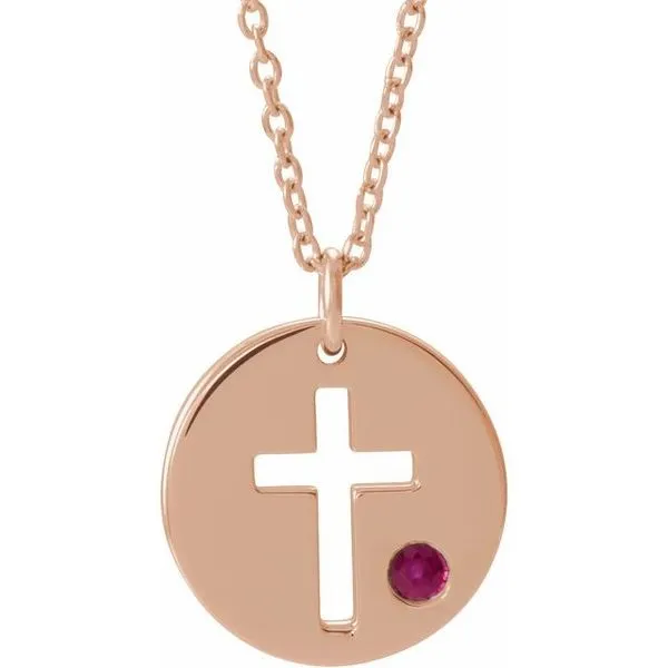 Pierced Cross Disc Necklace D'Errico Jewelry Scarsdale, NY