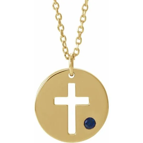 Pierced Cross Disc Necklace J. Meredith Jewelers Delafield, WI