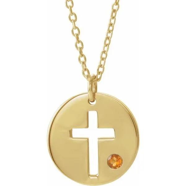 Pierced Cross Disc Necklace Rick's Jewelers California, MD