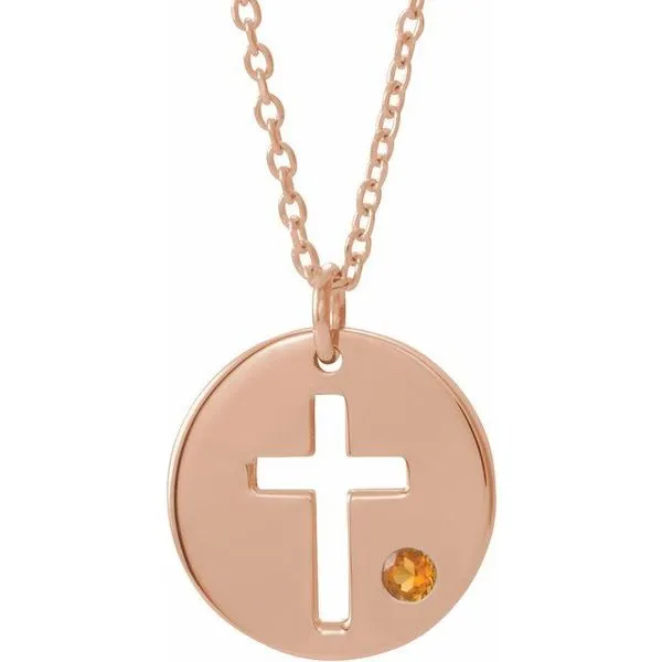 Pierced Cross Disc Necklace J. Meredith Jewelers Delafield, WI