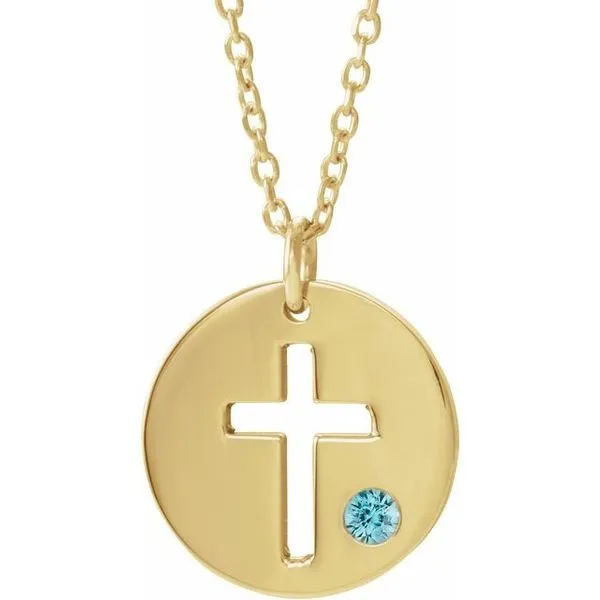 Pierced Cross Disc Necklace J. Meredith Jewelers Delafield, WI