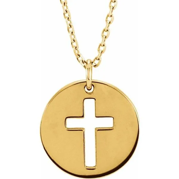 Pierced Cross Disc Necklace Hopman Jewelers Elkhart, IN