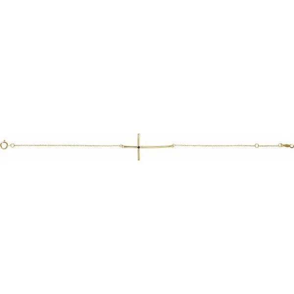Accented Sideways Cross Bracelet Image 2 Hopman Jewelers Elkhart, IN