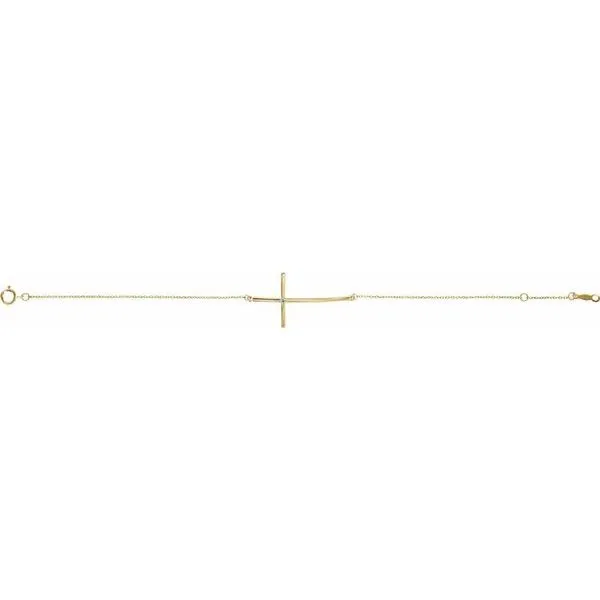 Accented Sideways Cross Bracelet Image 2 Hopman Jewelers Elkhart, IN